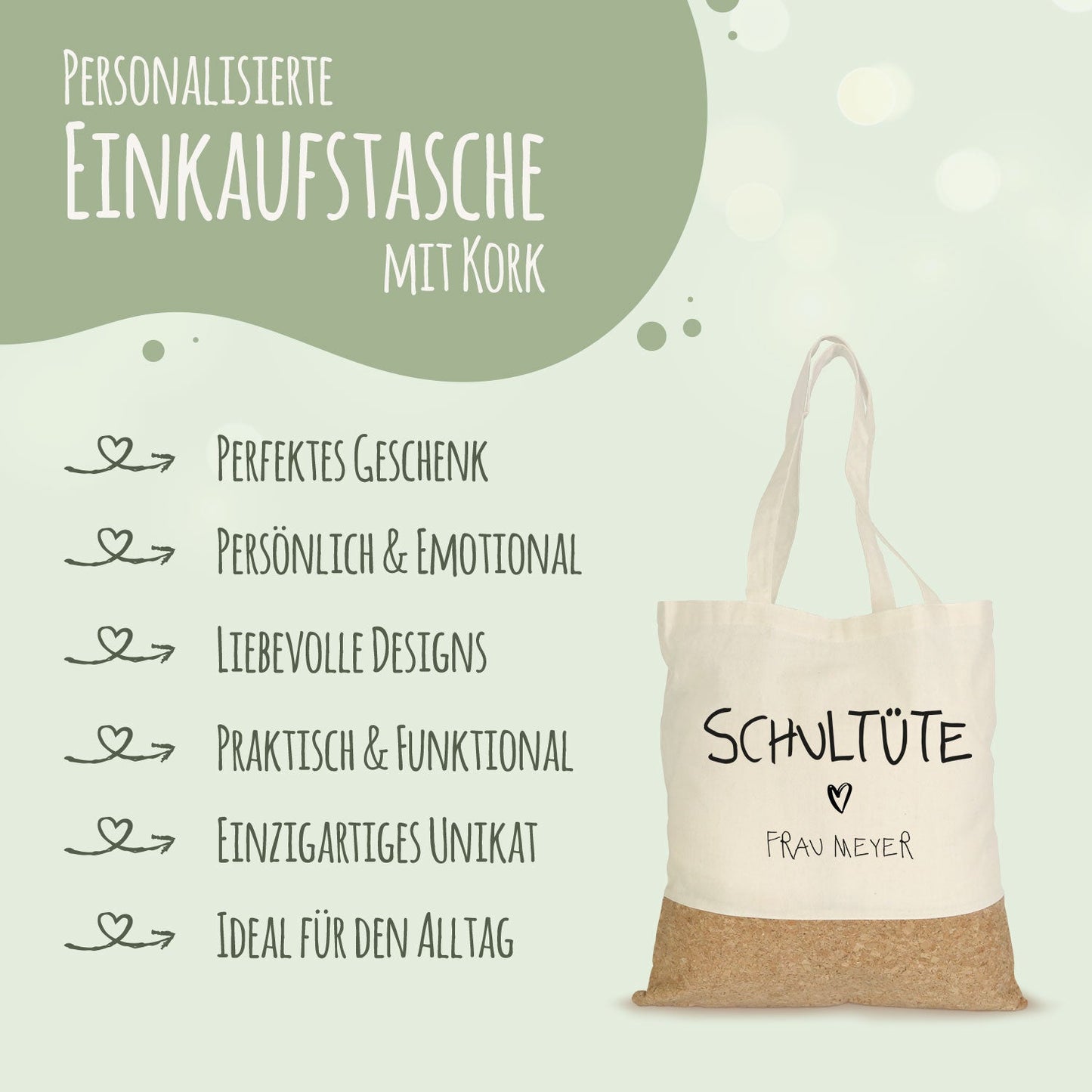 Einkaufstasche Kork - Schultüte