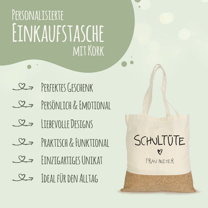 Einkaufstasche Kork - Schultüte