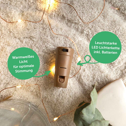 Flaschenlicht mit LED-Lichterkette im Fröhliche Weihnachten Santa Design - Personalisiert mit Namen