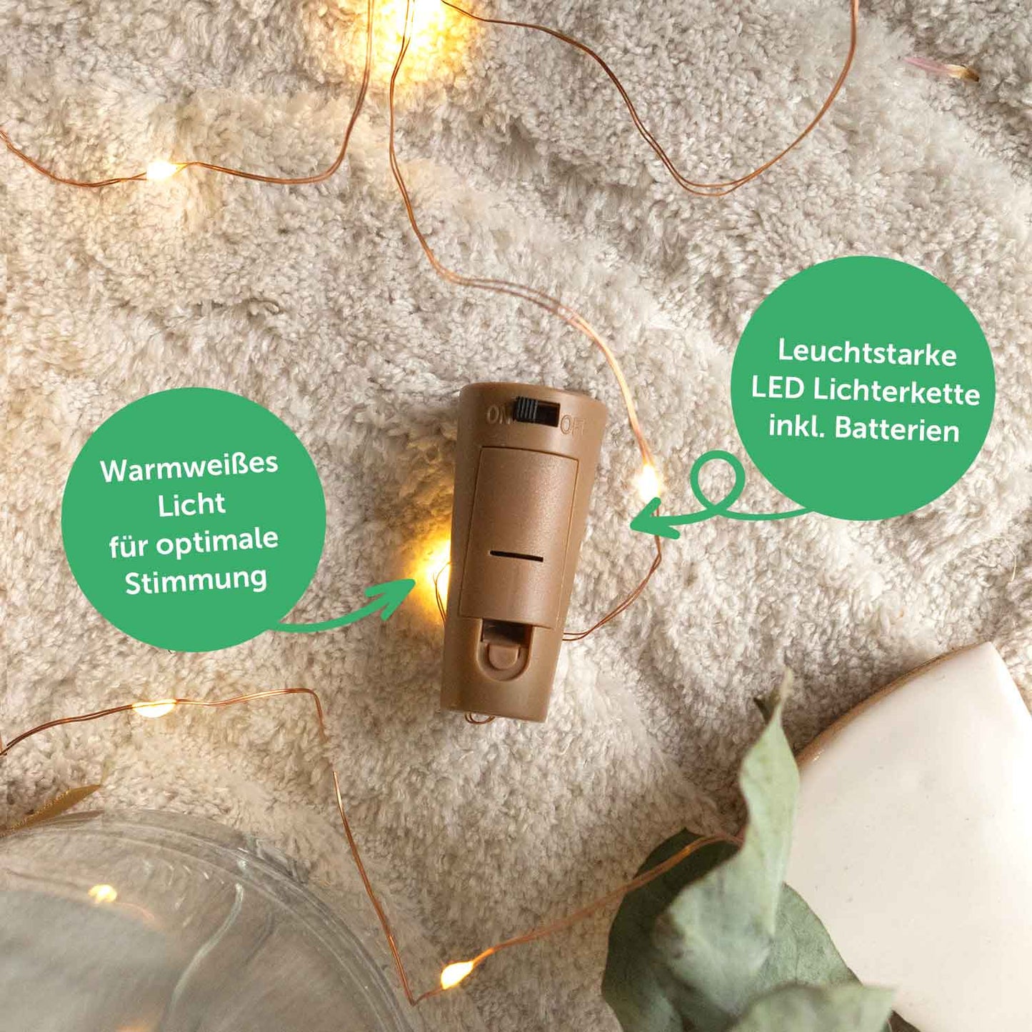 Flaschenlicht mit LED-Lichterkette im Frohe Weihnachten Mama Design - Personalisiert mit Namen