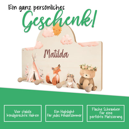 Personalisierte Garderobe fürs Kinderzimmer - Camping