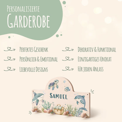Personalisierte Garderobe fürs Kinderzimmer - See