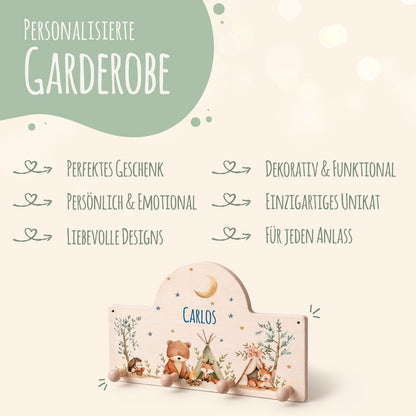 Personalisierte Garderobe fürs Kinderzimmer - Zelten