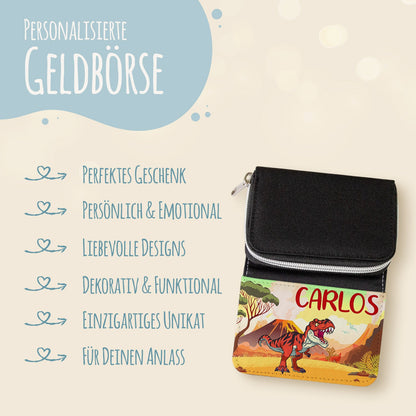 Bedruckte Geldbörse für Kinder - Dino Design