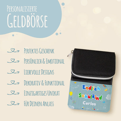 Bedruckte Geldbörse zur Einschulung - Endlich Schulkind