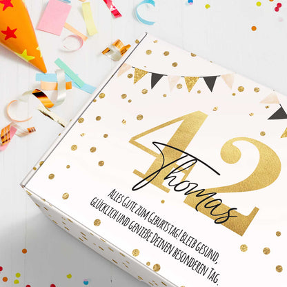Personalisierte DIY Geschenkbox - Gold mit Wunschtext