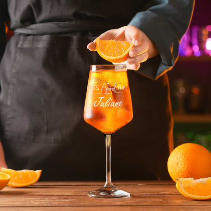 Leonardo Weinglas mit Gravur - "It's Aperol Time" mit Wunschname