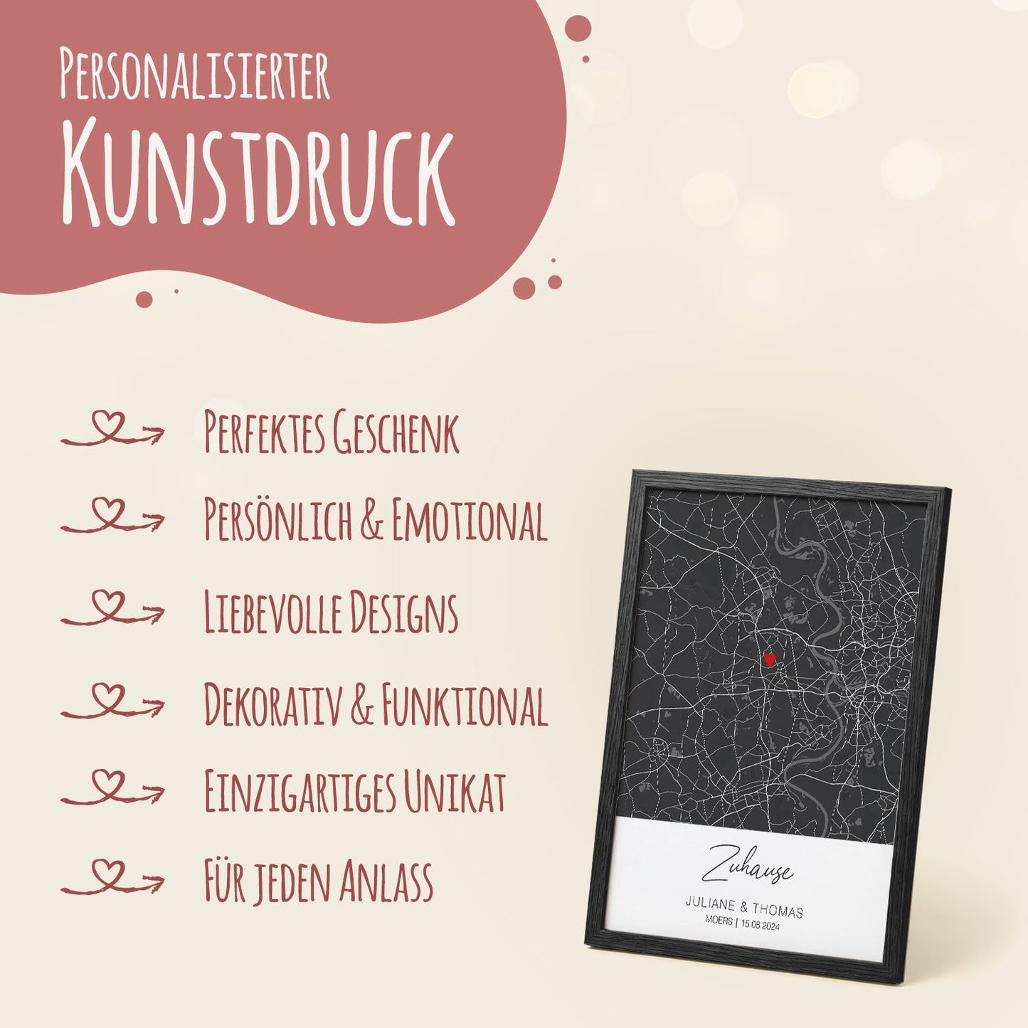 Personalisiertes Poster - Zuhause - Personalisiertes Geschenk