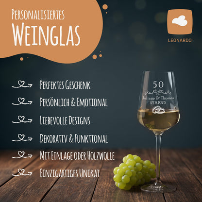 Leonardo Weingläser mir Gravur "zur Goldenen Hochzeit" als Set