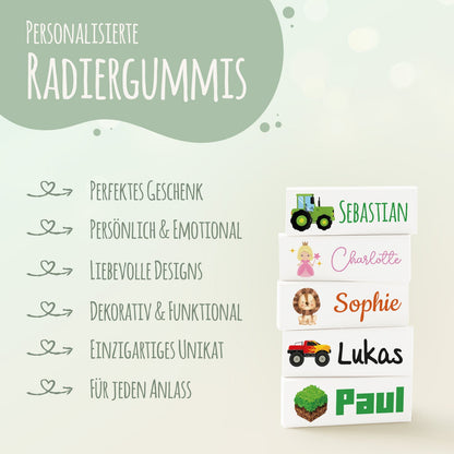 Personalisiertes Radiergummi zur Einschulung