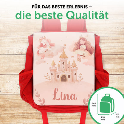 Bedruckter Rucksack für Kinder - Prinzessin mit Name