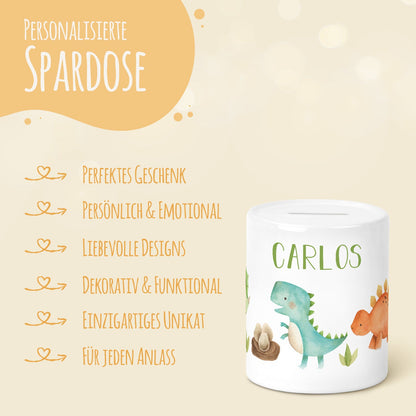 Spardose aus Keramik - Dino
