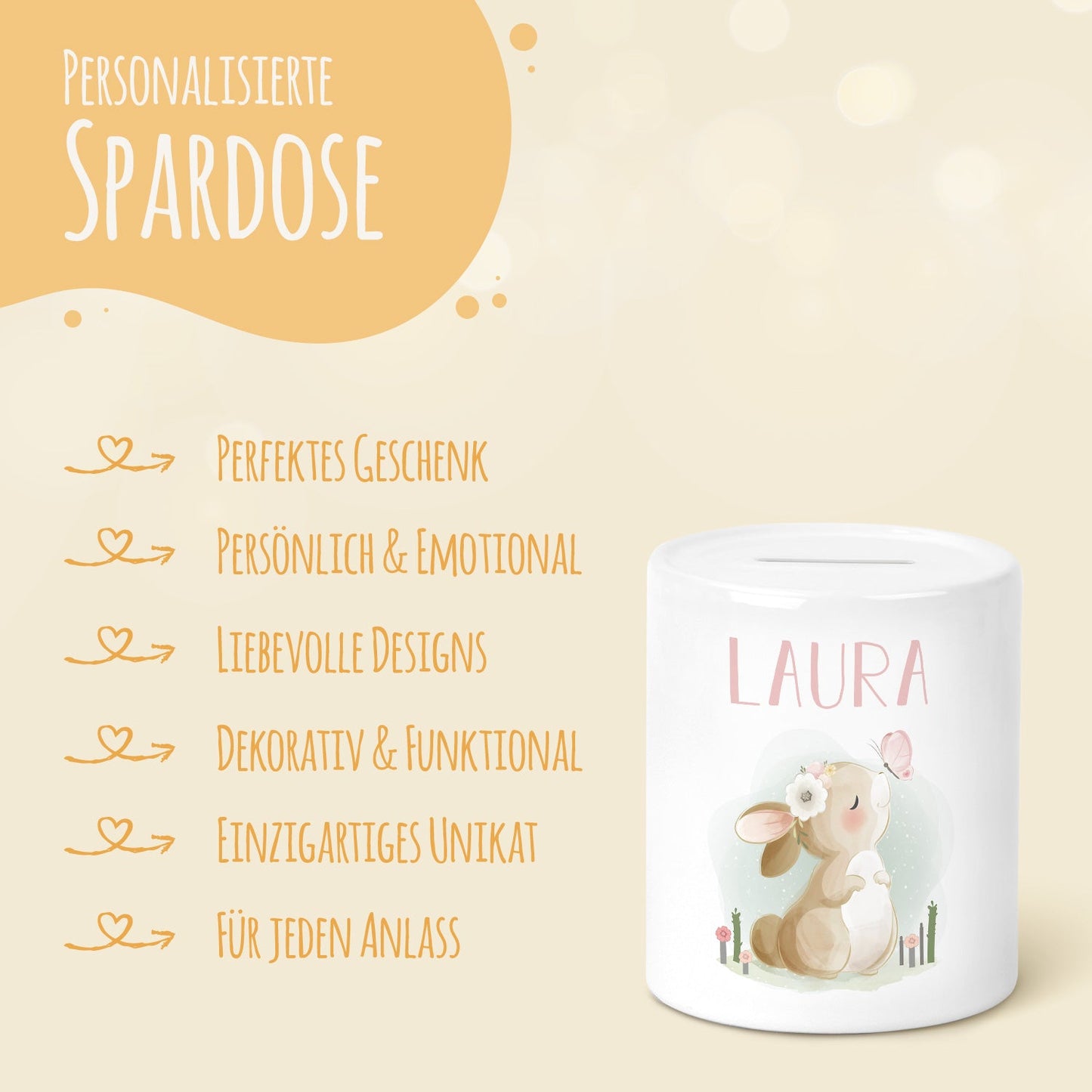 Spardose aus Keramik - Hasen