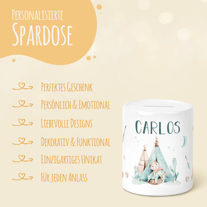 Spardose aus Keramik - Indianer