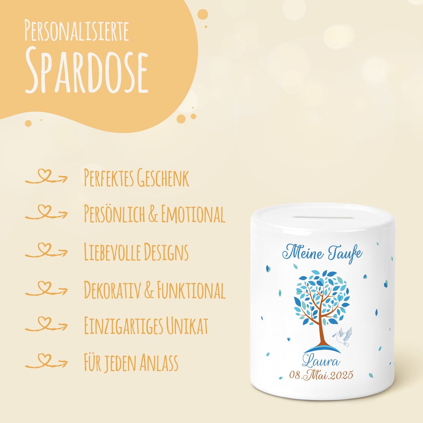 Spardose aus Keramik - Lebensbaum
