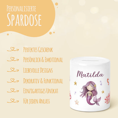 Spardose aus Keramik - Meerjungfrau V2