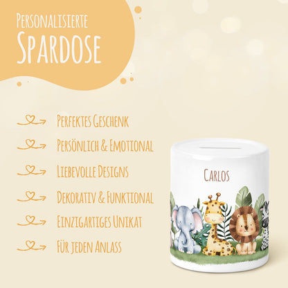 Spardose aus Keramik - Tiergruppe