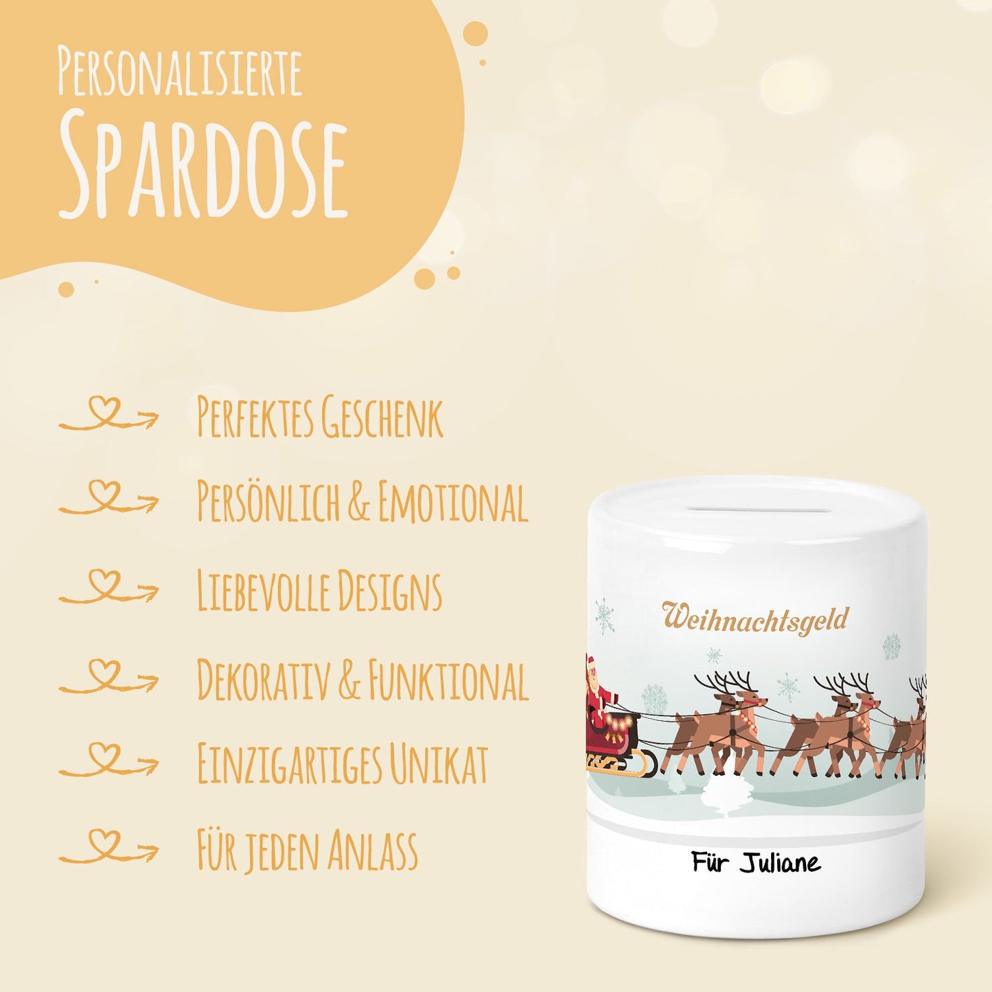 Spardose aus Keramik - Weihnachtsgeld