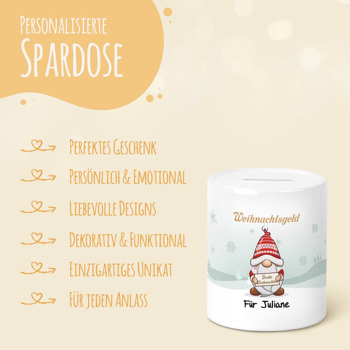 Spardose aus Keramik - Weihnachtsgeld