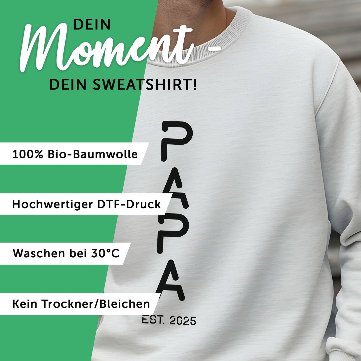Personalisiertes Sweatshirt für Herren - PAPA EST. Space
