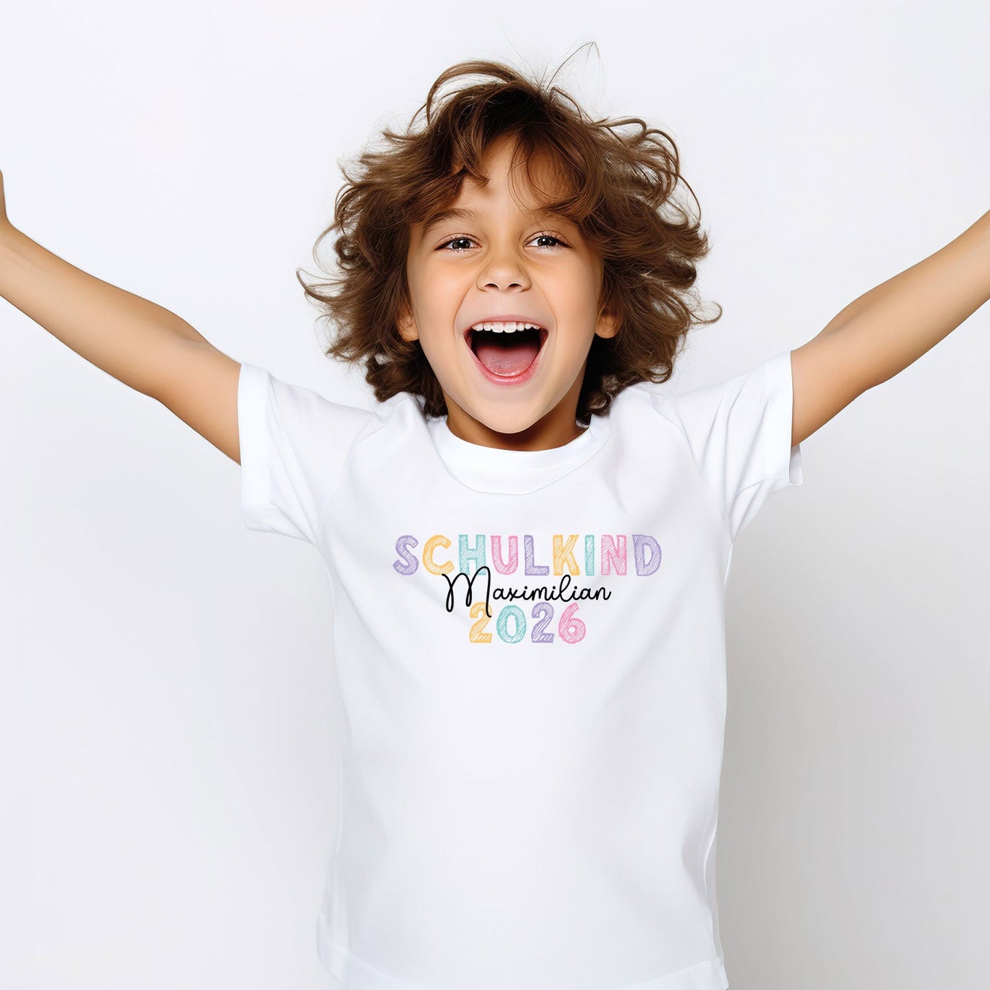 Bedrucktes T-Shirt für Kinder - Schulkind Kreide