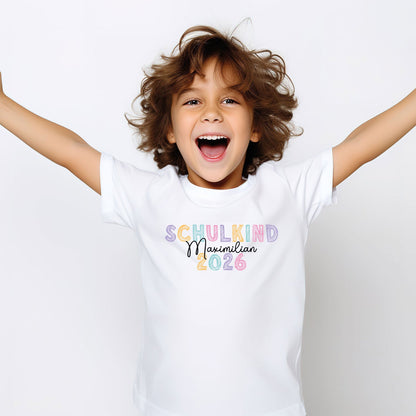 Bedrucktes T-Shirt für Kinder - Schulkind Kreide
