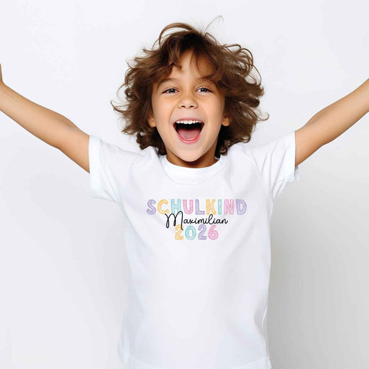 Bedrucktes T-Shirt für Kinder - Schulkind Kreide