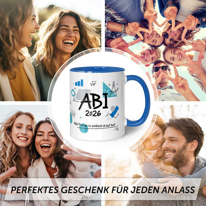 Bedruckte Tasse mit Spruch - Abi - Personalisiert mit Namen