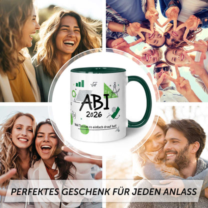 Bedruckte Tasse mit Spruch - Abi - Personalisiert mit Namen