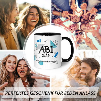 Bedruckte Tasse mit Spruch - Abi - Personalisiert mit Namen