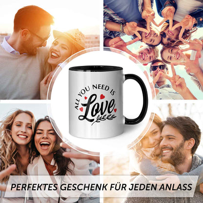 Bedruckte Tasse mit Spruch - All you need is love