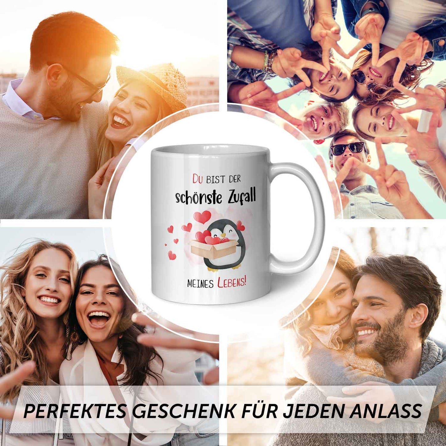 Bedruckte Tasse mit Spruch - Du bist der schönste Zufall meines Lebens