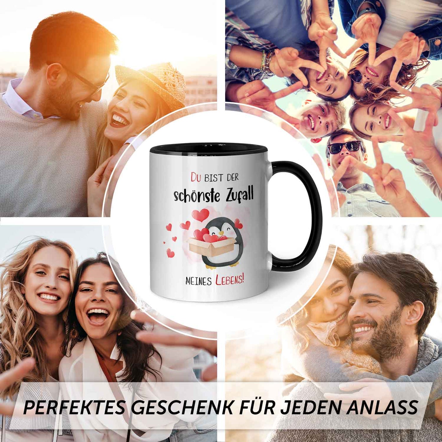 Bedruckte Tasse mit Spruch - Du bist der schönste Zufall meines Lebens