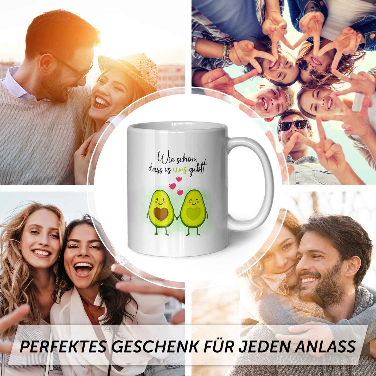 Bedruckte Tasse mit Spruch - Avocado Love