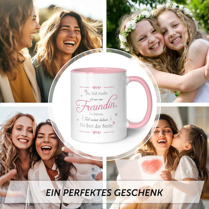 Bedruckte Tasse mit Spruch - "Du bist mehr als nur eine Freundin"