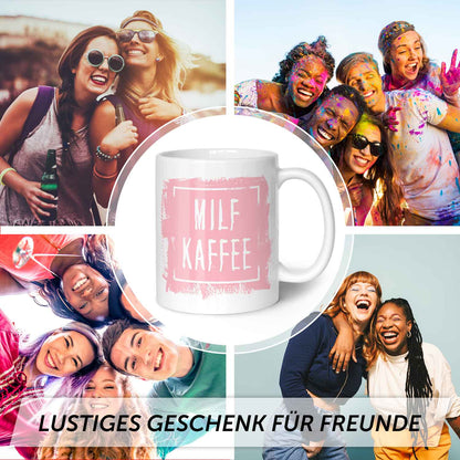 Bedruckte Tasse mit Spruch - "Milfkaffee"