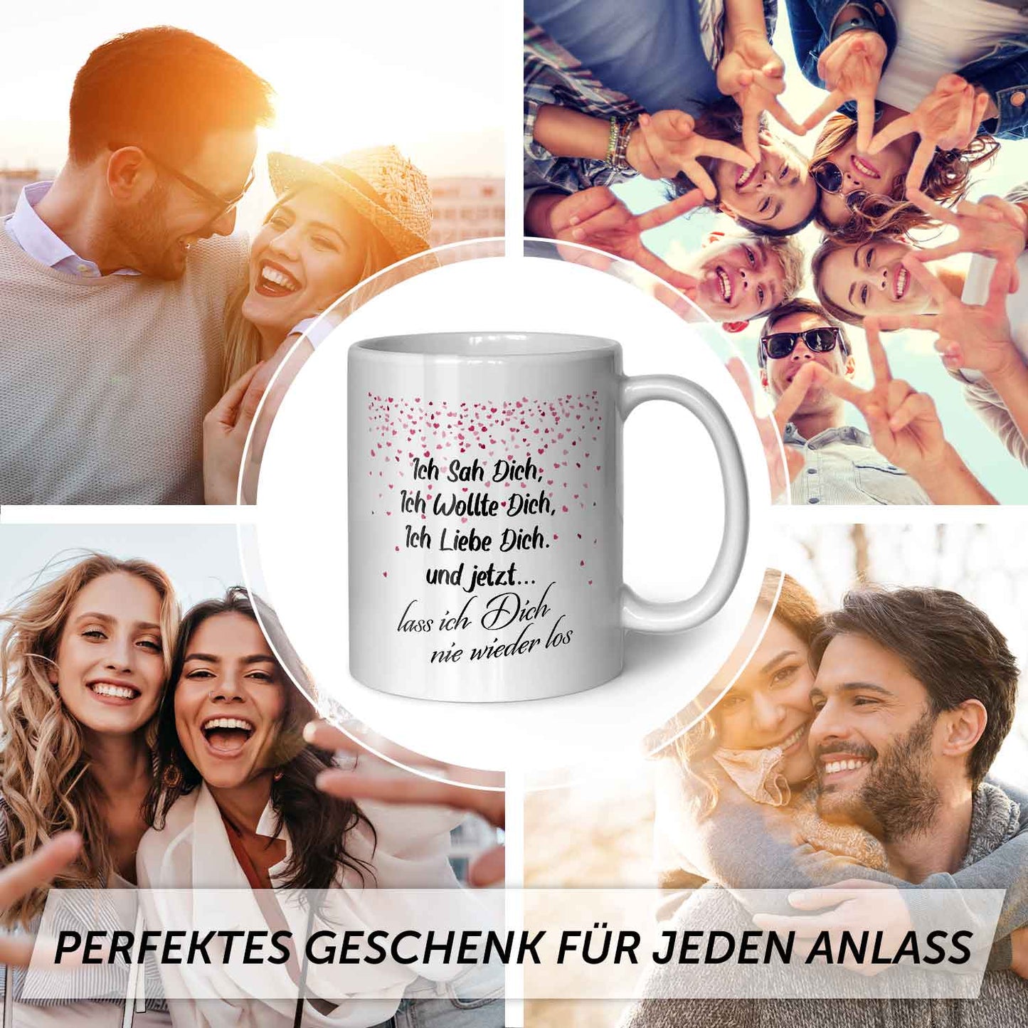 Bedruckte Tasse mit Spruch - Ich sah dich