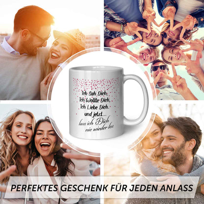 Bedruckte Tasse mit Spruch - Ich sah dich