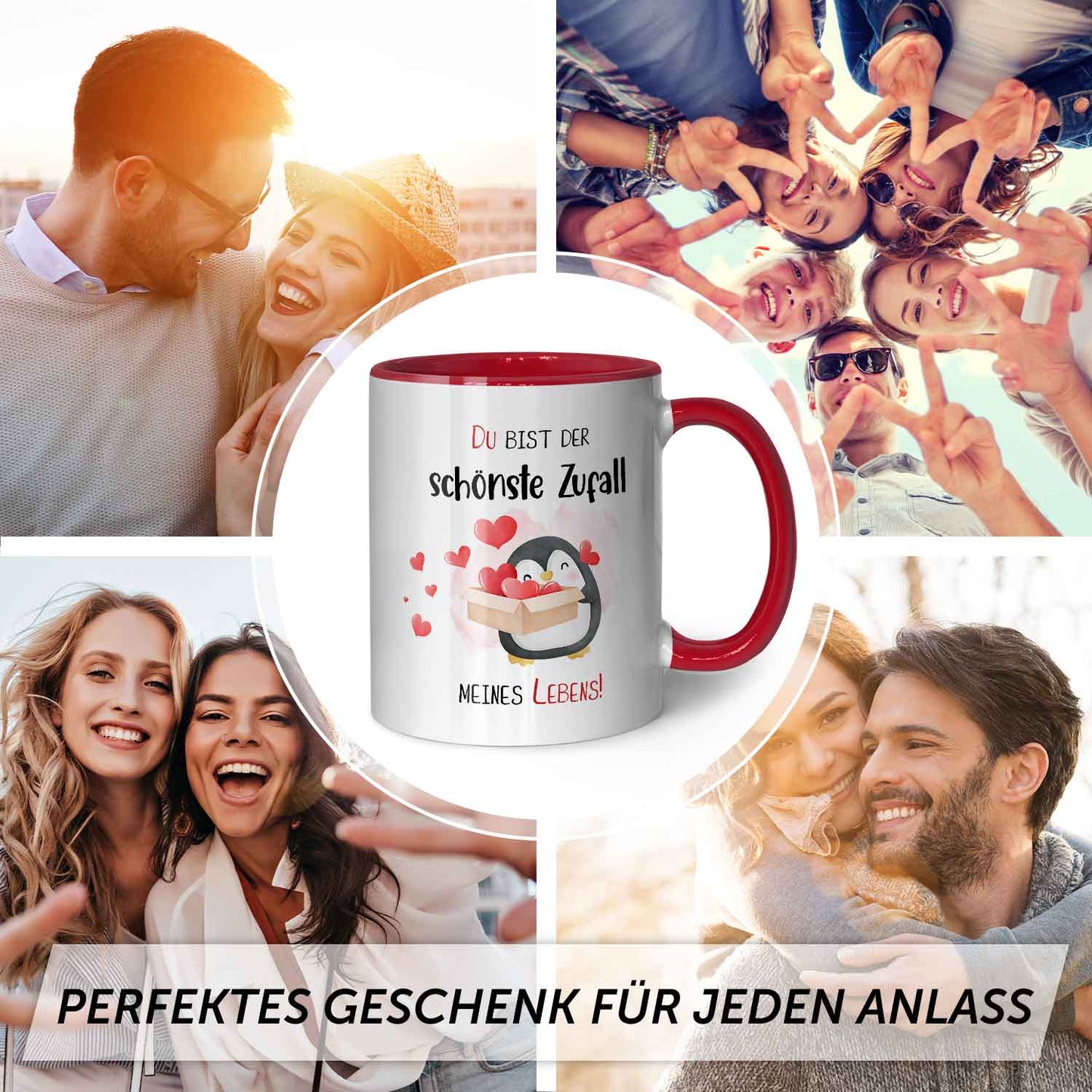 Bedruckte Tasse mit Spruch - Du bist der schönste Zufall meines Lebens
