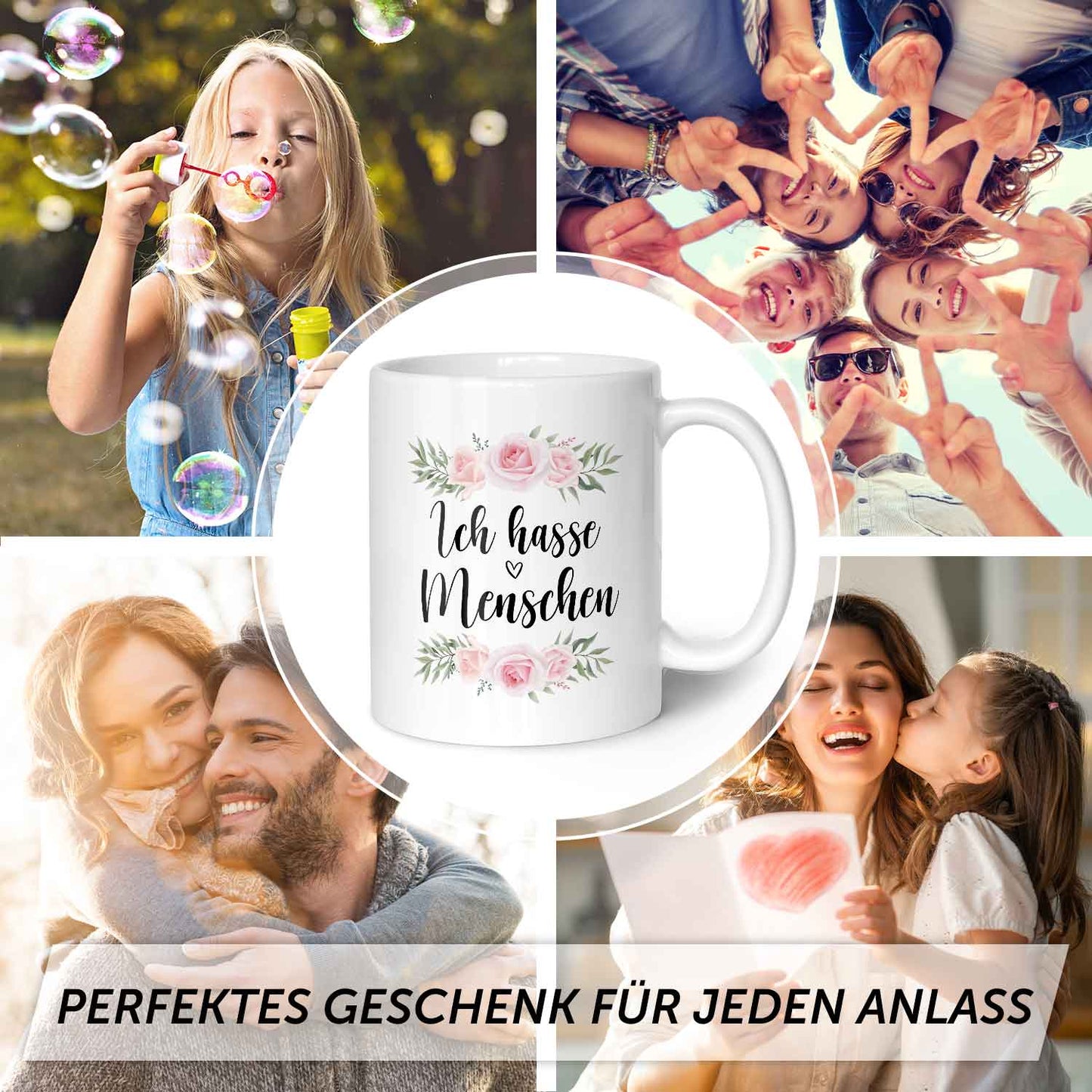 Bedruckte Tasse Ich hasse Menschen