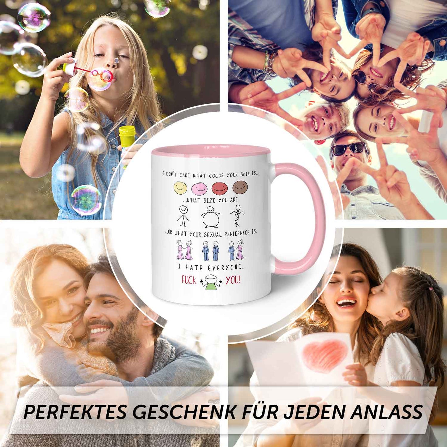 Bedruckte Tasse mit Spruch - "I hate everyone"