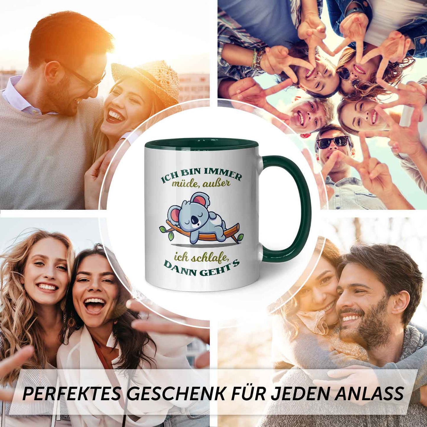 Bedruckte Tasse mit Spruch - Ich bin immer müde