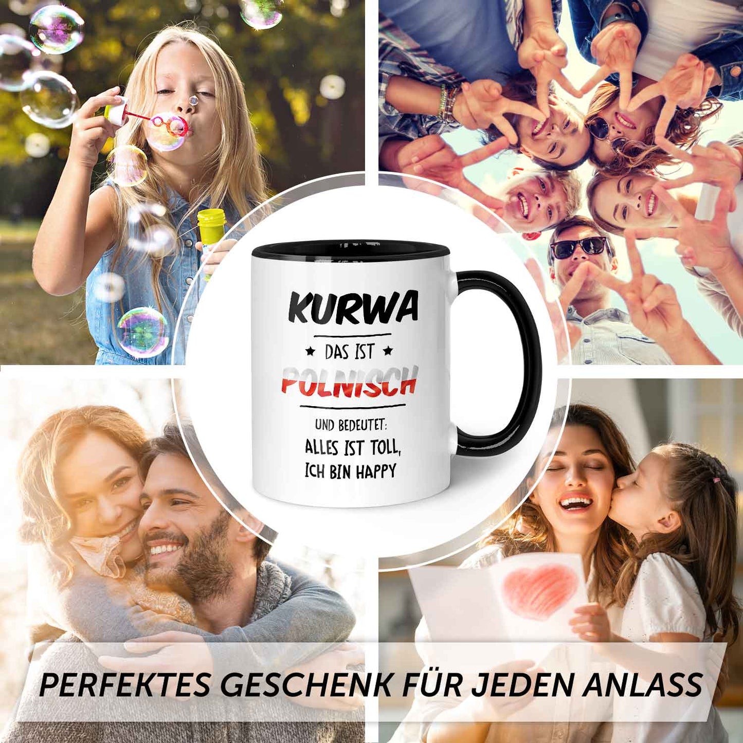 Bedruckte Tasse mit Spruch Alles toll Kurwa