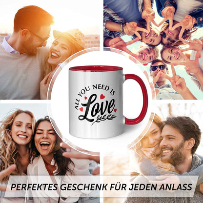 Bedruckte Tasse mit Spruch - All you need is love