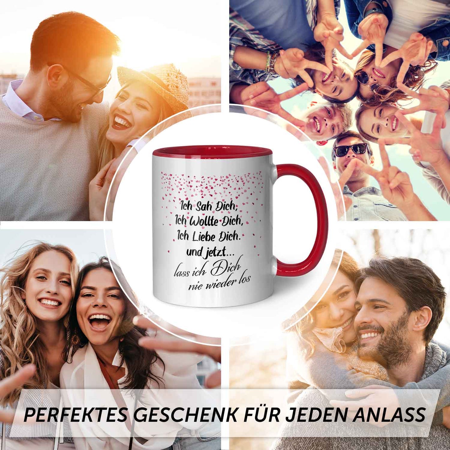 Bedruckte Tasse mit Spruch - Ich sah dich