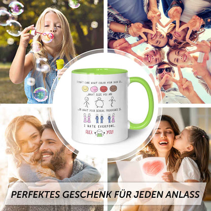 Bedruckte Tasse mit Spruch - "I hate everyone"