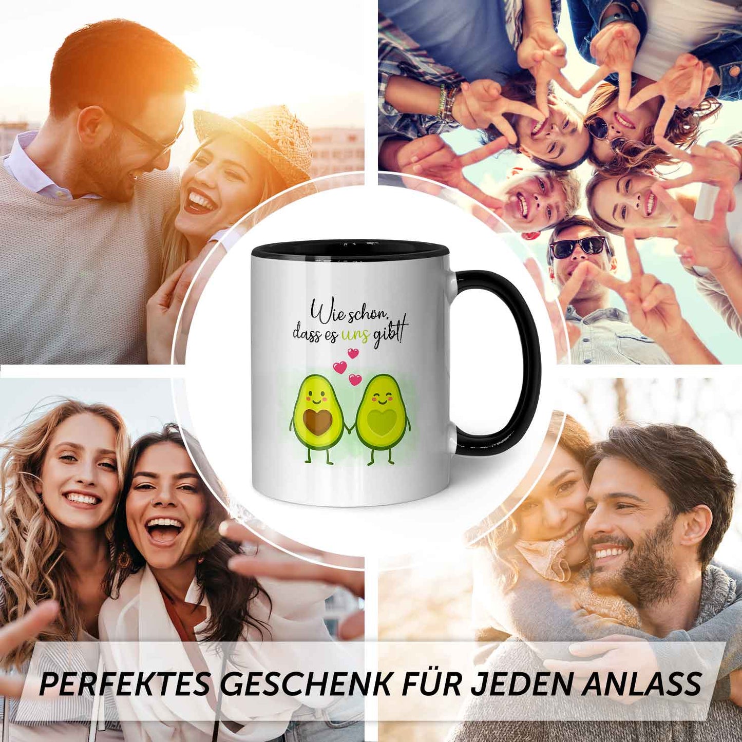 Bedruckte Tasse mit Spruch - Avocado Love