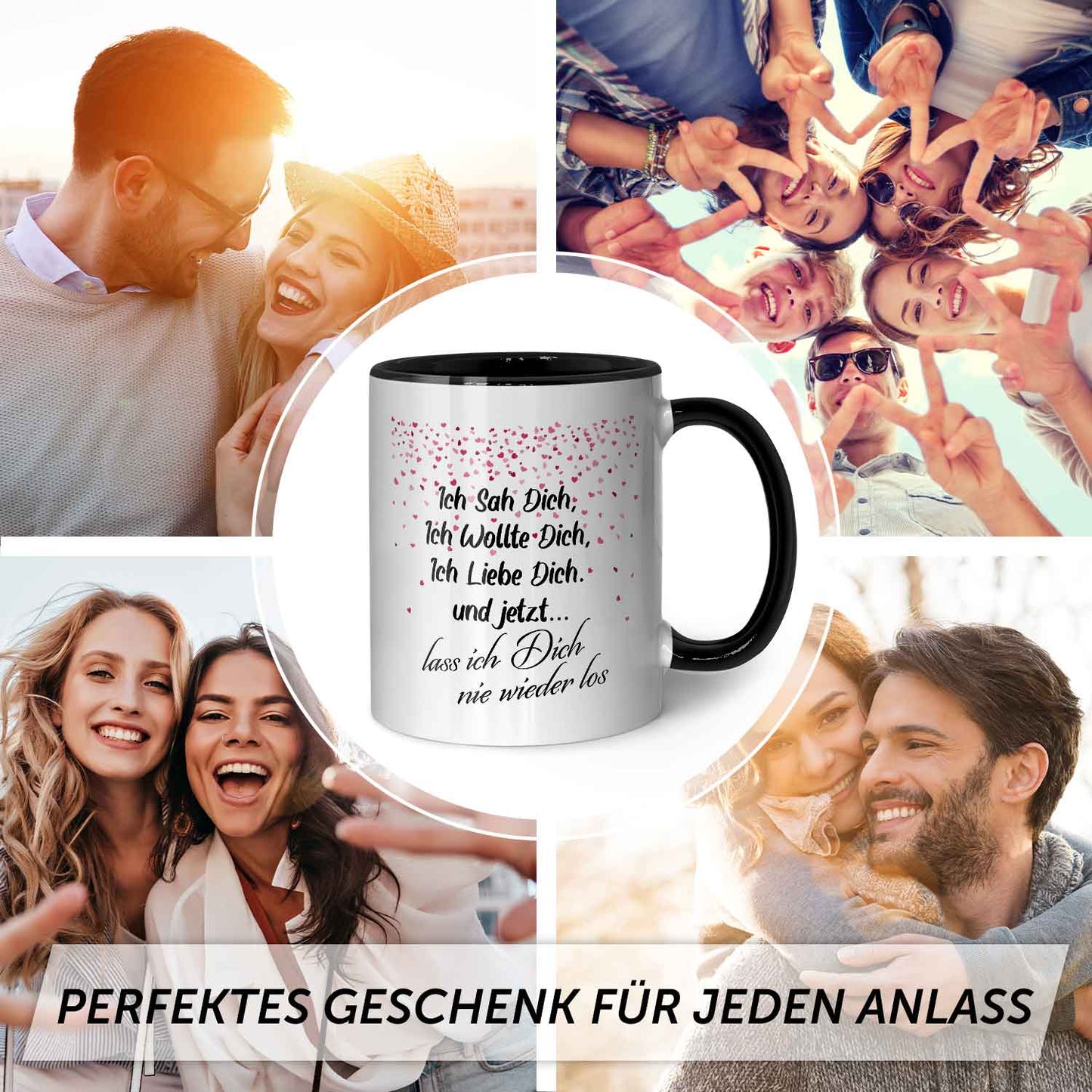Bedruckte Tasse mit Spruch - Ich sah dich