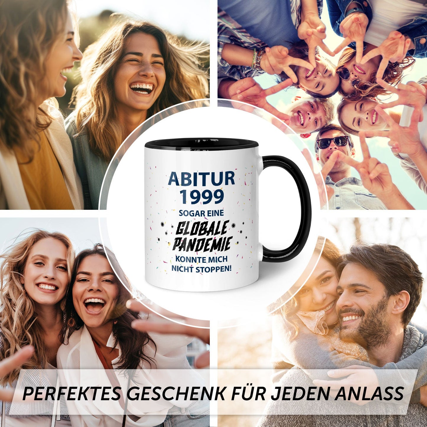 Bedruckte Tasse mit Spruch Pandemie Abitur