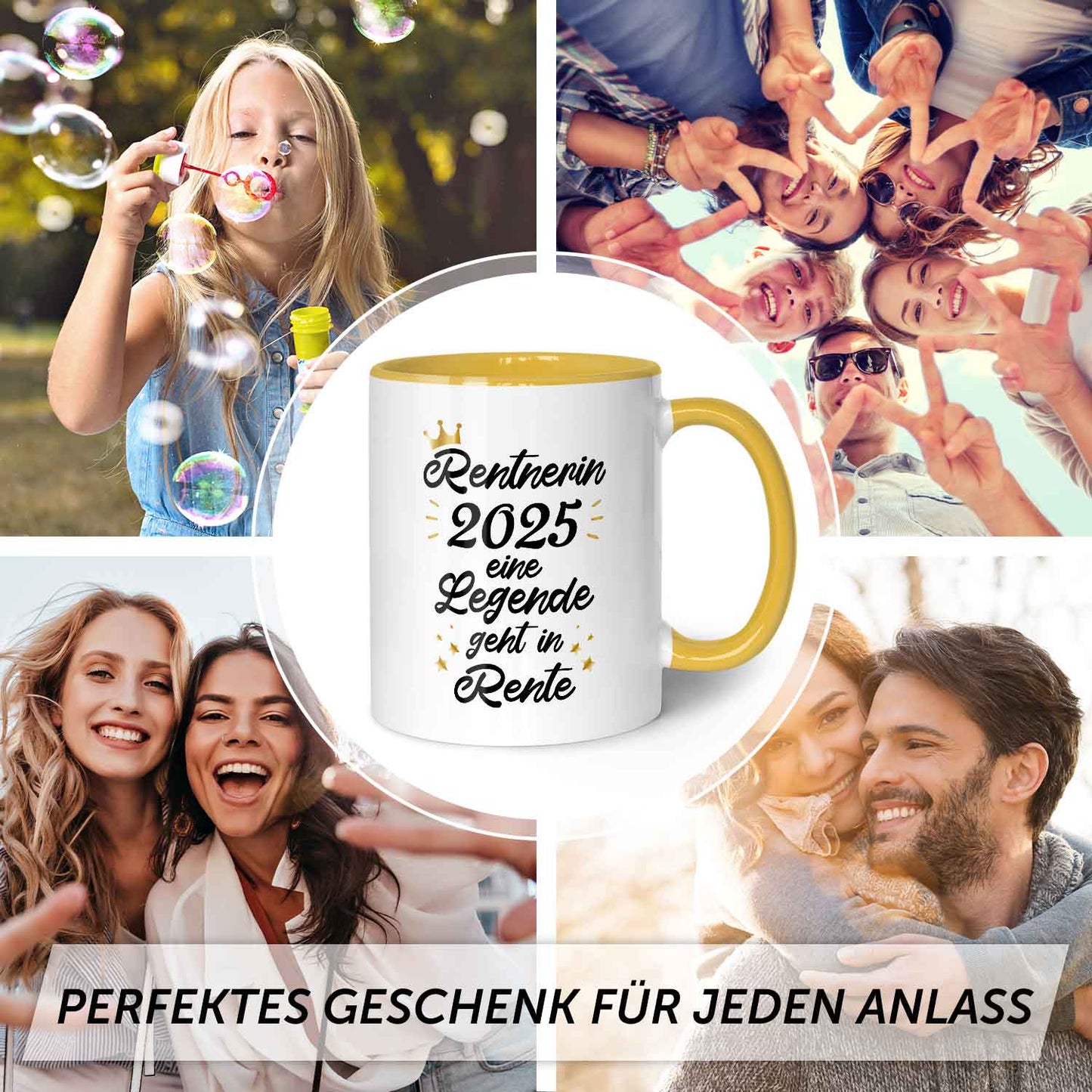 Bedruckte Tasse mit Spruch Rentner/Rentnerin